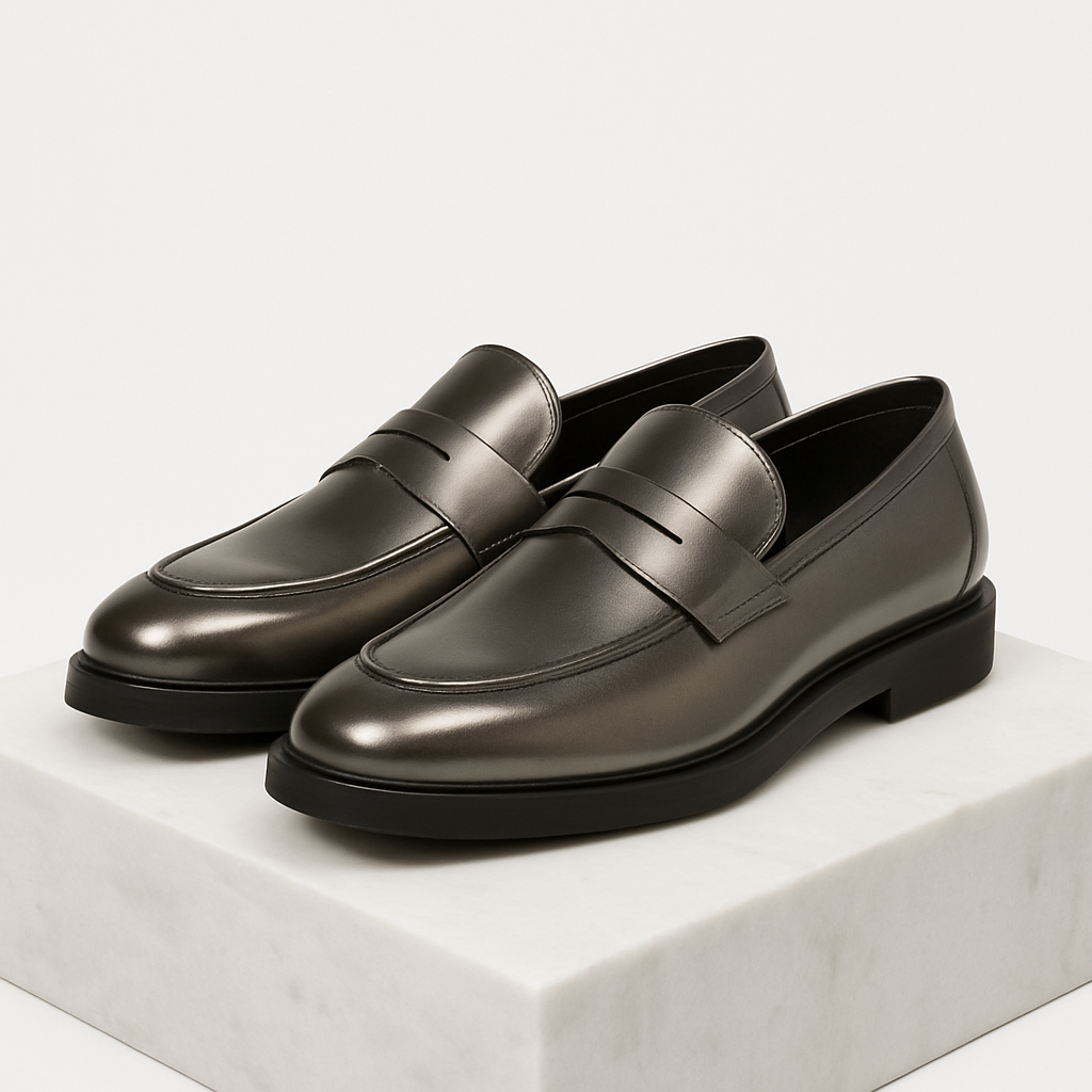 Zinnfarbene Slipper - Varnberg Schuhe